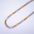 Stainless Steel Mixed Metal Geometric Edged Paperclip Rolo Unfinished Chain by Yard | Roll - 1542 - DLUXCA