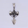 Stainless Steel Molten Artisan Bat Wings Sharp Arrow Passion Cross Pendant | P-817 - DLUXCA