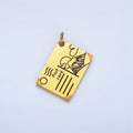Stainless Steel Mount Fuji Japan Black Enamel Post Card Charm | P1338 - DLUXCA