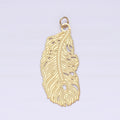 Stainless Steel Open Lined Long Leaf Nature Charm P-624 - DLUXCA