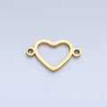 Stainless Steel Open Minimalist Heart Connector in Gold & Silver | F283