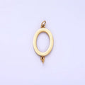 Stainless Steel Open Oval "0" Minimalist Bezel Connector | G359 - DLUXCA