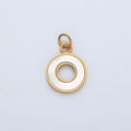 Stainless Steel Open Round Shell Pearl Charm | P1039 - DLUXCA