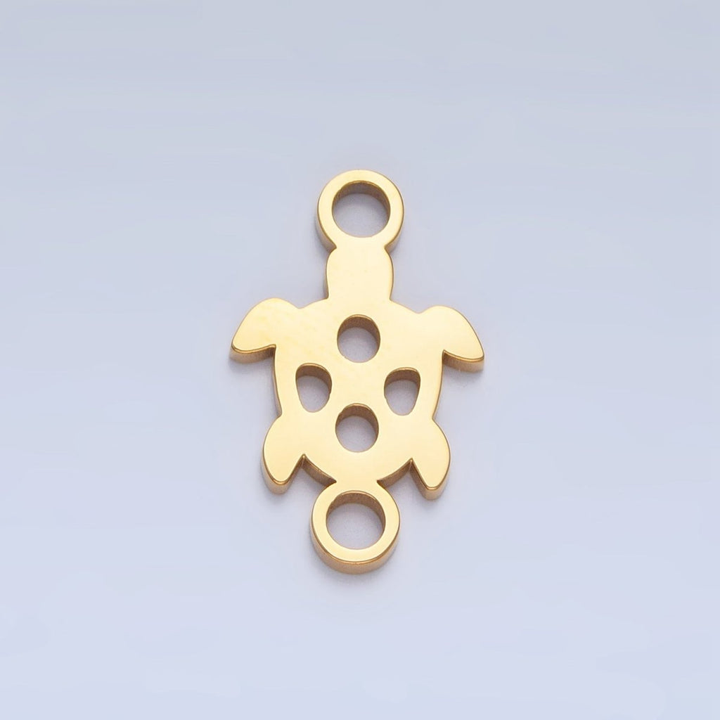 Stainless Steel Open Turtle Tortoise Sea Animal Connector in Gold & Silver | F289