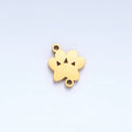 Stainless Steel Paw Print Pet Animal Connector in Gold & Silver | F374
