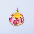 Stainless Steel Presents Gift Enamel Christmas Holiday Charm | P1515 - DLUXCA