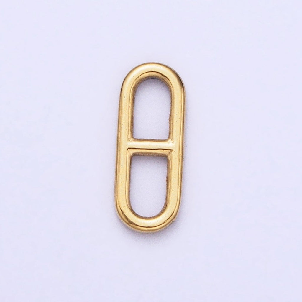 Stainless Steel Rectangular Oblong Mariner Anchor Link Charm in Gold & Silver | P-898 - DLUXCA