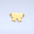Stainless Steel Ribbon Bow Minimalist Connector in Gold & Silver | F277