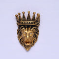 Stainless Steel Roaring Crowned Lion Animal King Pendant in God & Silver J-761 J-762 - DLUXCA