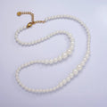 Stainless Steel Round Bubble Shell Pearl 18 Inch Layering Necklace w. Extender | WA-2319 Clearance Pricing - DLUXCA