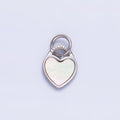 Stainless Steel Shell Pearl Heart Padlock Silver Charm | P644 - DLUXCA