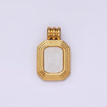 Stainless Steel Shell Pearl Triple Lined Hexagonal Edged Pendant | P1249 - DLUXCA