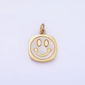 Stainless Steel Smiley Face Shell Pearl Rounded Square Charm | P957 - DLUXCA