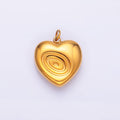 Stainless Steel Spiral Chubby Heart Charm | P854 - DLUXCA