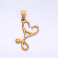 Stainless Steel Stethoscope Medical Heart Pendant | P864 - DLUXCA