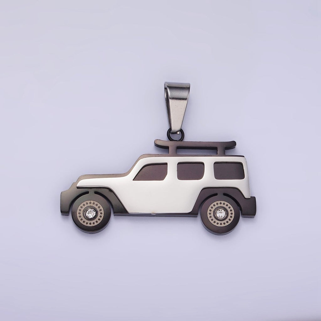 Stainless Steel SUV Car Charms Pendant in Gold & Silver | P1446 P1447 - DLUXCA