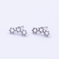 Stainless Steel Three Celestial Stars Silver Stud Earrings | Y-251 - DLUXCA