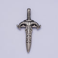Stainless Steel Weapon Dagger Knife Sword Statement Pendant J-392 - DLUXCA