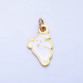 Stainless Steel White Enamel Ghost Halloween Holiday Charm | P1531 - DLUXCA