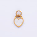 Stainless Steel White Enamel Heart Padlock Charm | P847 - DLUXCA