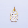 Stainless Steel White Enamel Mummy Halloween Holiday Charm | P1524 - DLUXCA