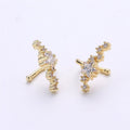 Star Ear cuff - Gold ear cuff - Conch earring- CZ ear cuff - Non pierced conch ear cuff - Dainty ear cuff - Ear cuff gold Huggie ear cuff K-219 - DLUXCA