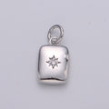 Star Rectangle Gold plated Charm - D582- D-583