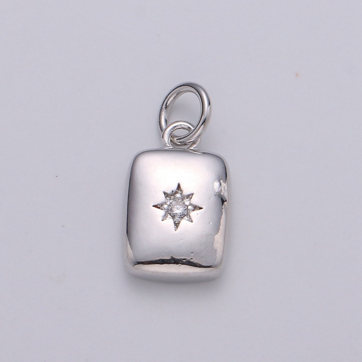 Star Rectangle Gold plated Charm - D582- D-583