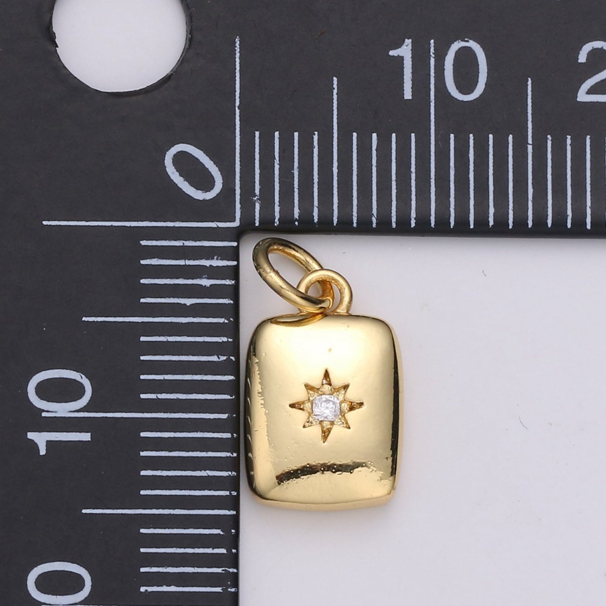 Star Rectangle Gold plated Charm - D582- D-583