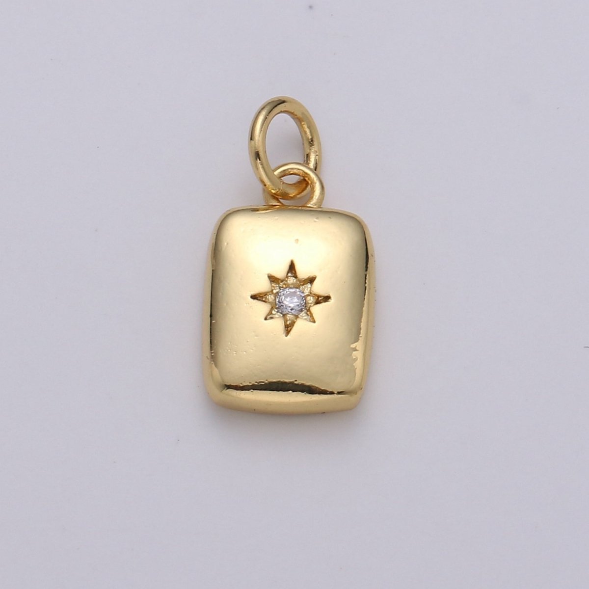 Star Rectangle Gold plated Charm - D582- D-583