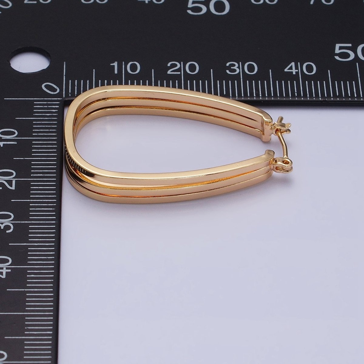 Statement Oval Hoop Earrings, Chunky Gold Hoop Earrings, Oval Gold Hoop Earrings, Modern Hoop Earrings AD1004 AD1005 - DLUXCA