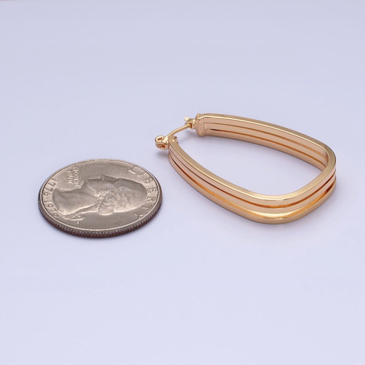 Statement Oval Hoop Earrings, Chunky Gold Hoop Earrings, Oval Gold Hoop Earrings, Modern Hoop Earrings AD1004 AD1005 - DLUXCA