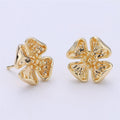 Stud Flower Earring Gold plated Floral Earring Jewelry Component K-196 - DLUXCA