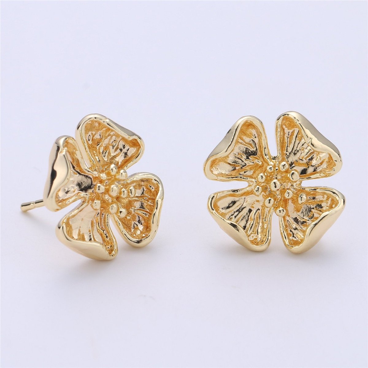 Stud Flower Earring Gold plated Floral Earring Jewelry Component K-196 - DLUXCA