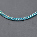 Teal Matte gleaming gold Cuban Curb Chain by Yard, Florida Link Chain, Wholesale bulk Roll Chain for Jewelry Making, Width 1.8mm | ROLL-442 Clearance Pricing - DLUXCA