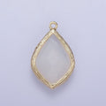 Teardrop Milky White & Peach Cubic Zirconia Gold Charm For Jewelry Necklace Bracelet Component AG-005 AG-006