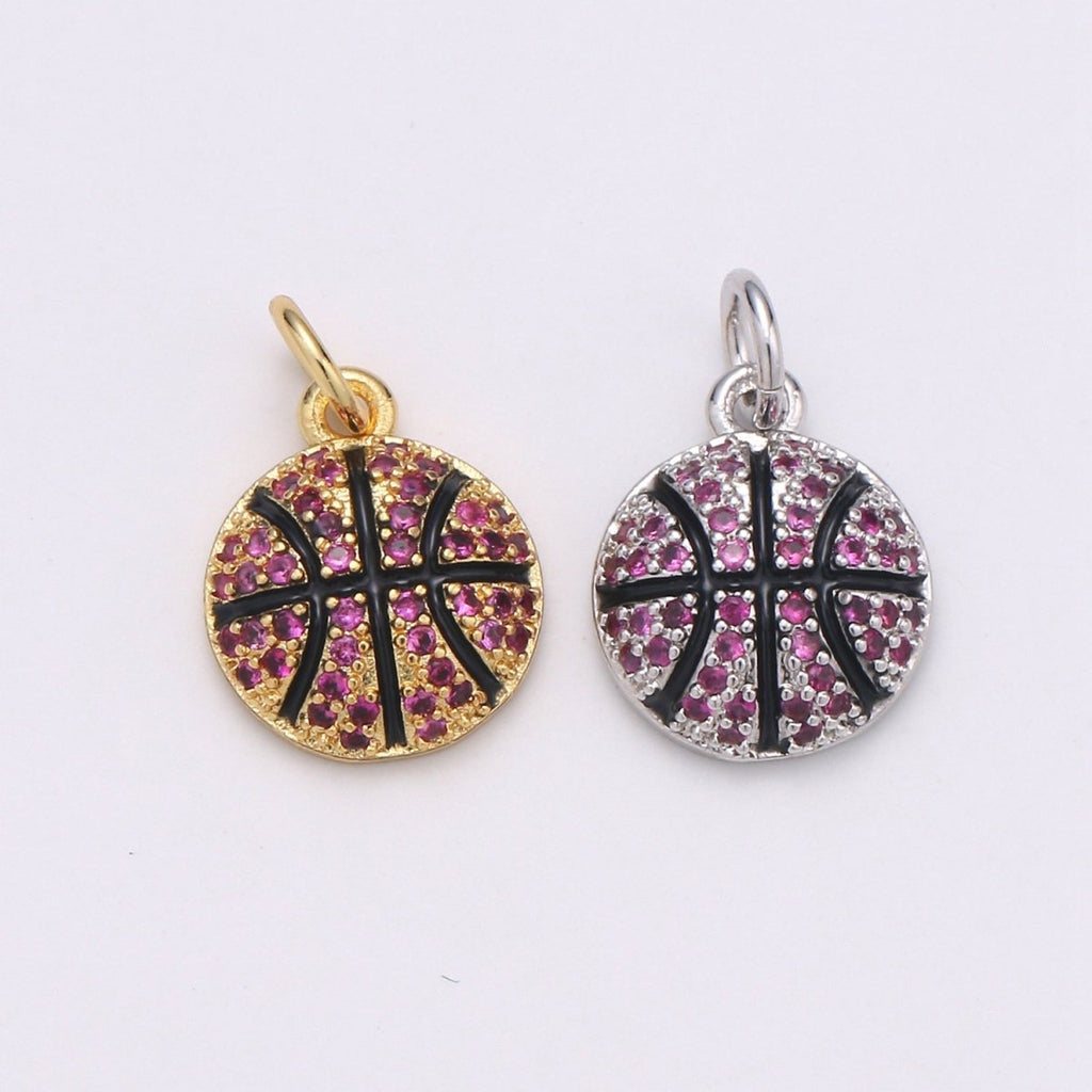 Tennis Ball Gold plated Charm Gold / Silver D-727-D-728 - DLUXCA