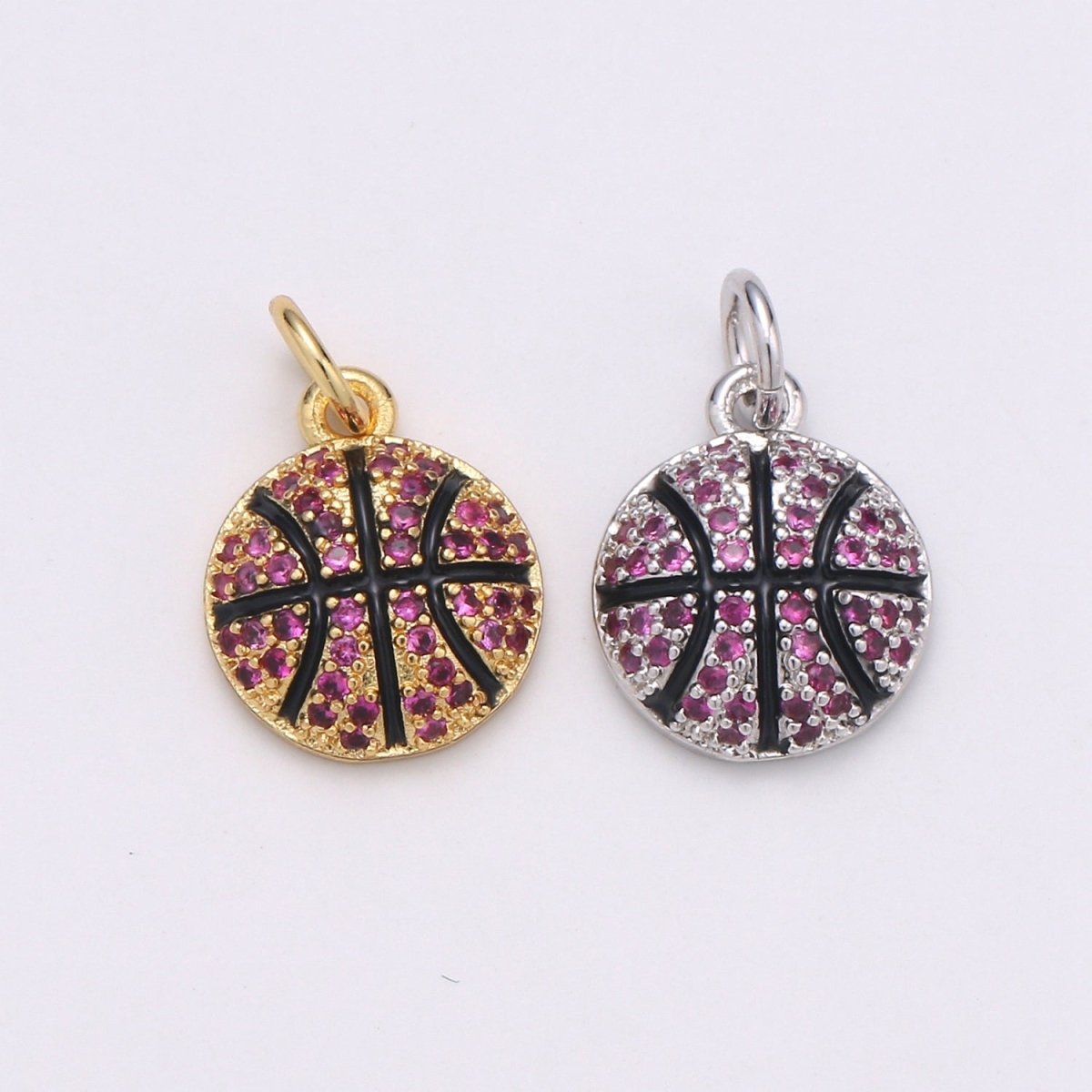 Tennis Ball Gold plated Charm Gold / Silver D-727-D-728 - DLUXCA