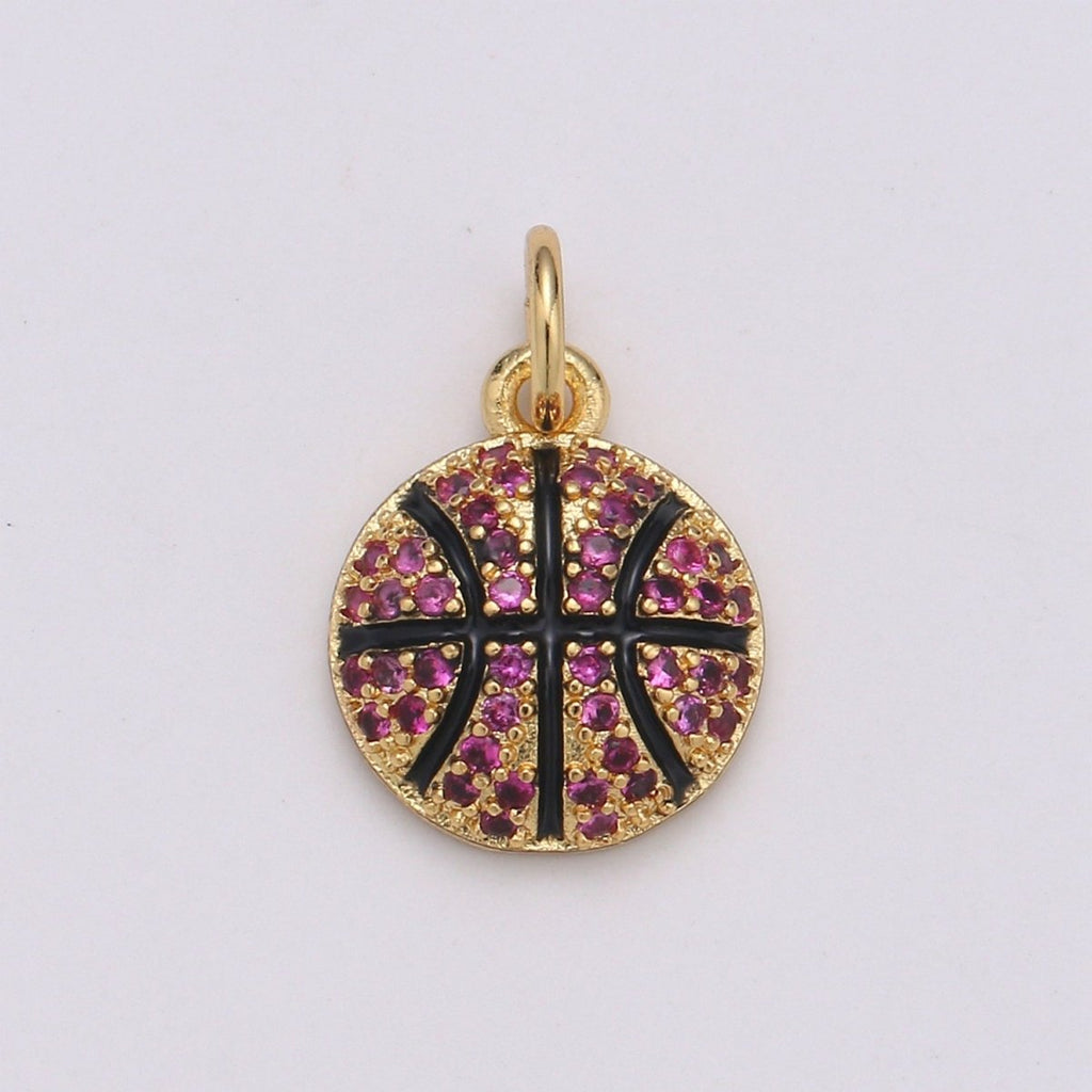 Tennis Ball Gold plated Charm Gold / Silver D-727-D-728 - DLUXCA