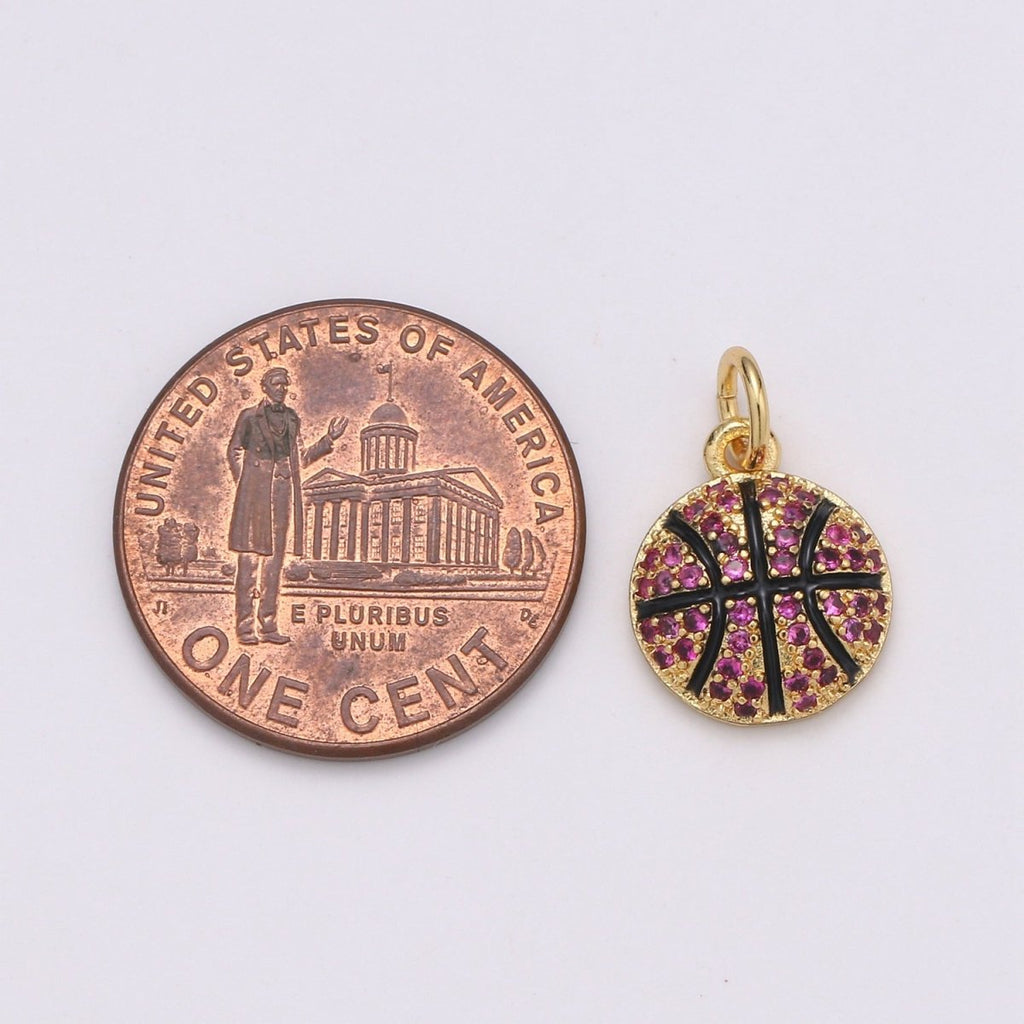 Tennis Ball Gold plated Charm Gold / Silver D-727-D-728 - DLUXCA
