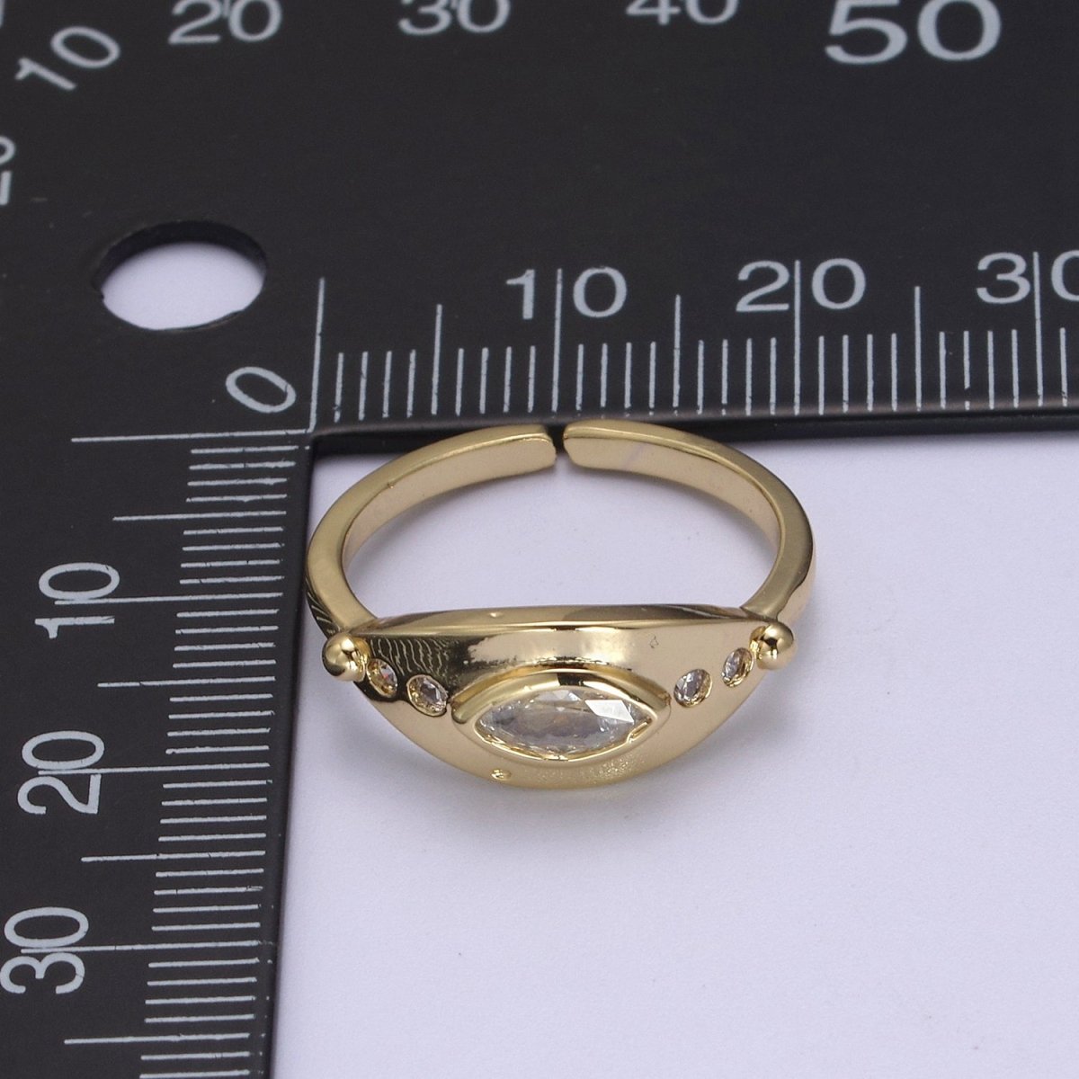 The Eye Ring in 14k Gold plated Open Adjustable Jewelry U-378 - DLUXCA
