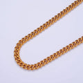 Thick Curb Link Unfinished Chain, 6mm 24k Gold plated Chain 19.5 inch long | WA-1394 Clearance Pricing - DLUXCA