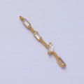 Thin Rope with four Baguette CZ Charm in Gold Silver AC414 AC415