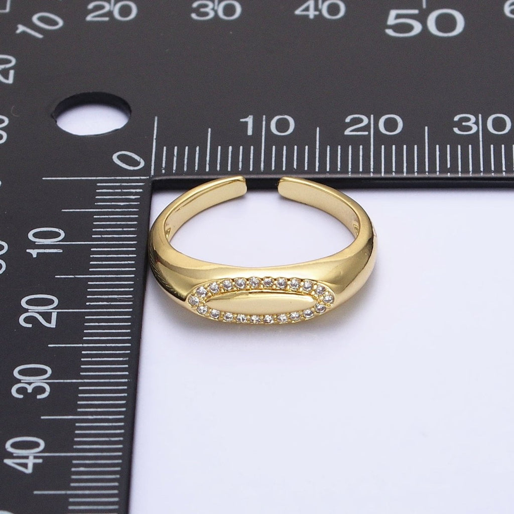 Thin Signet Ring Micro Pave Gold Signet Ring for Minimalist Jewelry O-1982 - DLUXCA
