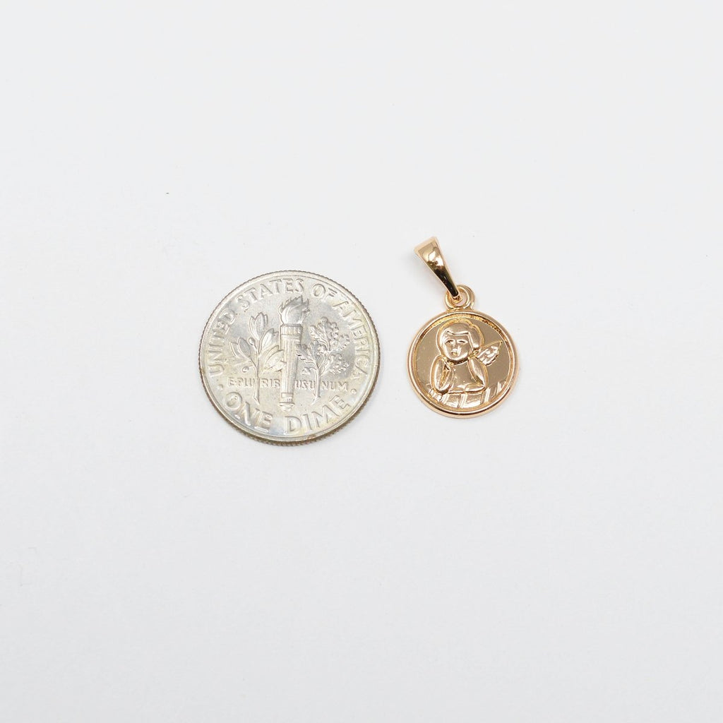 Tiny Angel Charm 18K Gold plated Cherub Charms Round Disc Charm for Valentine's Day Love Jewelry Supply Love Friendship Jewelry J-269 - DLUXCA