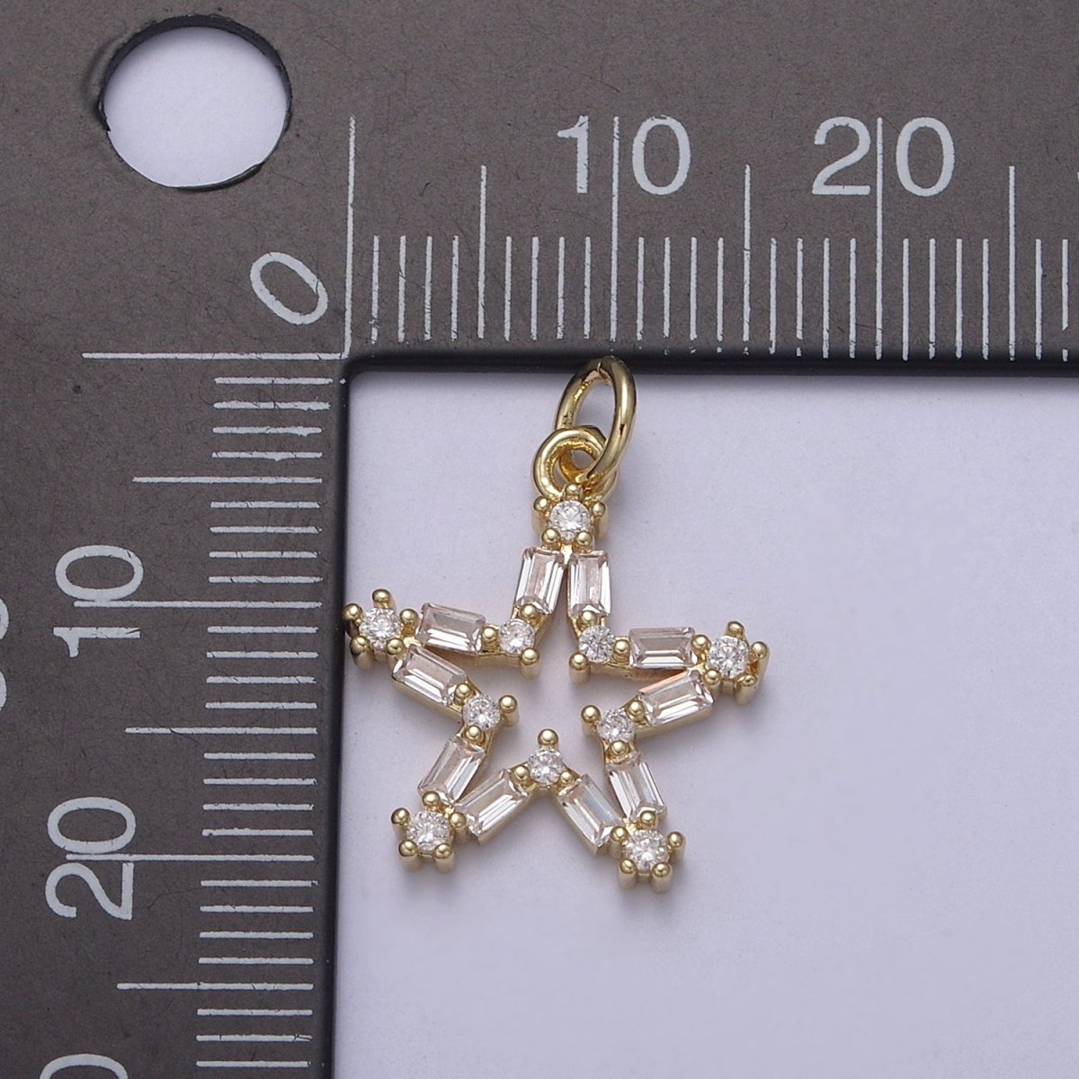 Tiny CZ Bright Stars Cubic Zirconia Small Starburst North Star Pendant - Gold plated CZ Drop Charm Pendant, Celestial Jewelry, Pointed Stars N-421 - N-424