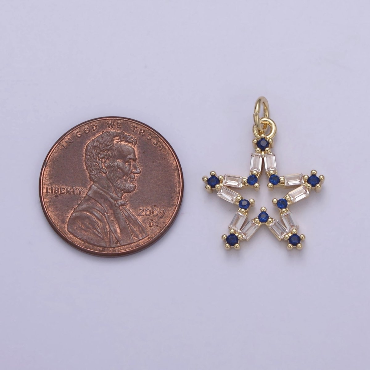 Tiny CZ Bright Stars Cubic Zirconia Small Starburst North Star Pendant - Gold plated CZ Drop Charm Pendant, Celestial Jewelry, Pointed Stars N-421 - N-424