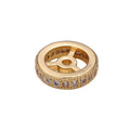 Tiny Gold and Silver Round Wheel Beads CZ Mini Geometric Circle Shape Jewelry Making Beads B-504