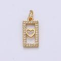 Tiny Heart Charm CZ Cubic Zirconia Mini Lover Charm Gold Charm 14k Gold plated Micro Pave Charm for Bracelet Necklace Earring Jewelry, D-242 - DLUXCA