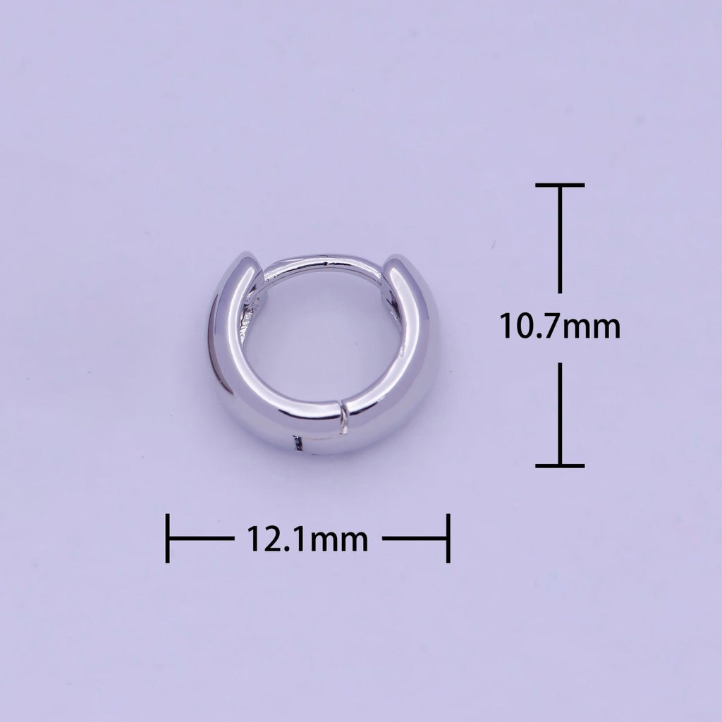 Tiny Huggie Earrings, Gold Huggies, Geometric Hoops, Gold Hoop Earring Silver Hoop V-364 V-365 - DLUXCA
